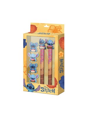 Karactermania Disney Stitch & Angel Donut Set Of 2 Pencils + 4 Erasers