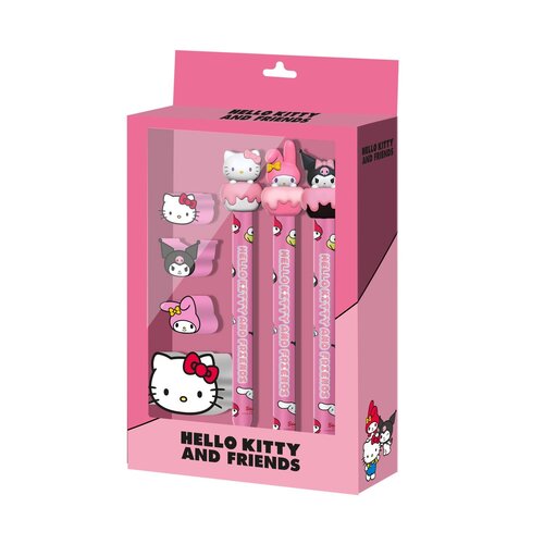 Karactermania Hello Kitty & Friends Cake Pencil Set Of 3 + 4 Erasers