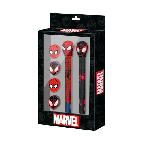 Karactermania Marvel Spiderman Set Of 2 Pencils + 4 Erasers