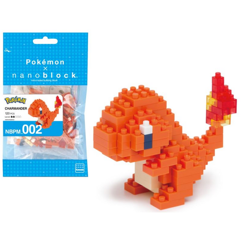 Bandai Red Pokemon Charmander Nanoblock 10cm