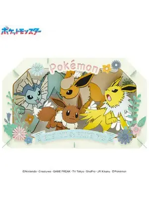 Ensky Pokemon Eevee & Friends Paper Theater Eevee Showers Japan Import