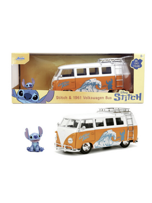 Jada Toys Disney Stitch & 1961 VW Bus 1:24 Die Cast Car