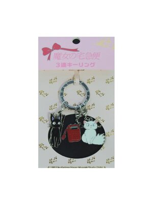 Semic Ghibli Kiki's mDelivery Service Jiji, Lily & Phone Metal Keychain