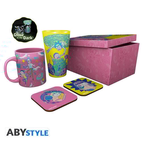 Abystyle Rick and Morty Gift Set Mug, XXL Glass, and 2 Coasters