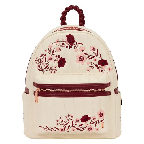 Loungefly Cream and Red Floral Mini Backpack Loungefly