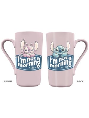 Pyramid Disney Stitch & Angel Im Not A Morning Alien Latte Mug 470ml