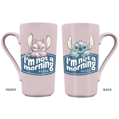 Pyramid Disney Stitch & Angel Im Not A Morning Alien Latte Mug 470ml