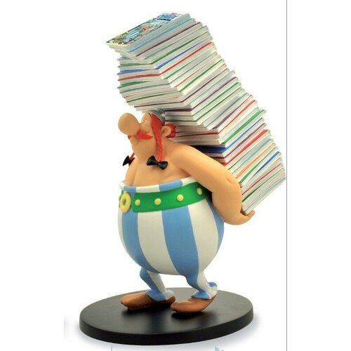 Plastoy Asterix Obelix With Stack Of Comics Figure