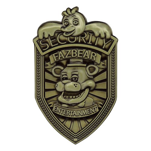 Fanattik Five Nights At Freddy's Security Badge Limited edition Antique Brass