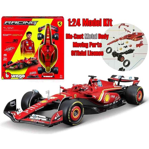 Burago F1 Formula 1 Ferrari Sf-24 No 16 Charles Leclerc 1/24 Model Kit