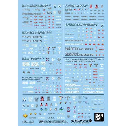Bandai Gundam Seed Freedom Multiuse 2 Decal Model Kit 142
