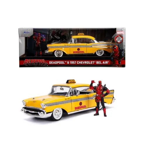 Jada Toys Marvel Deadpool 1957 Chevy Bel Air 1 Deadpool Figure 1:24 Diecast