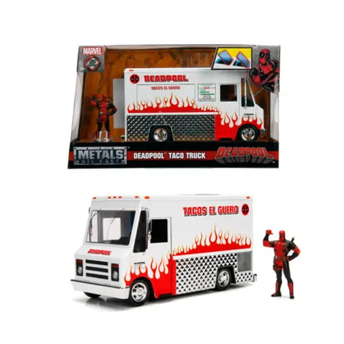 Jada Toys Marvel Deadpool Foodtruck + Deadpool Figure 1:24 Diecast