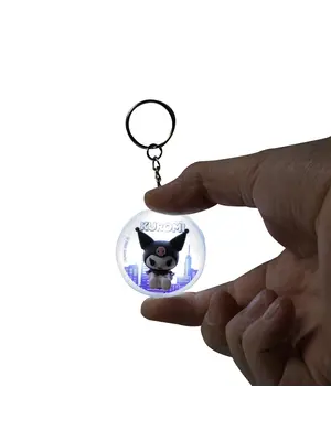 Blue Sky Hello Kitty Kuromi Light UP Keychain