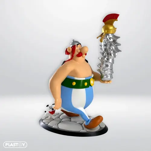 Plastoy Asterix & Obelix Obelix With Stack of Helmets PVC Figure