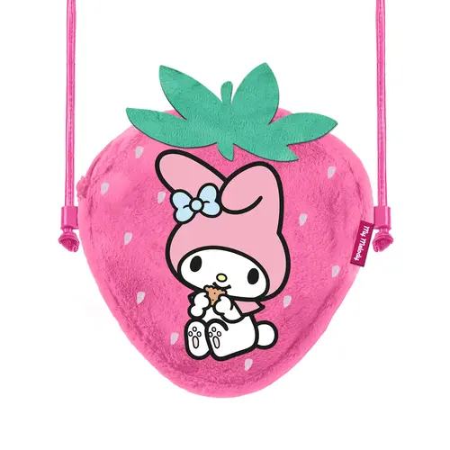 Karactermania Hello Kitty My Melody Strawberry Mini Fur Shoulder Bag 20x15x6cm