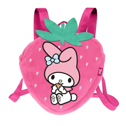 Karactermania Hello Kitty My Melody Strawberry Mini Fur Backpack 25x22x12cm