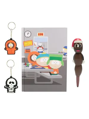 Blue Sky South Park Set of A5 Notebook + Pen + 2 Keychains