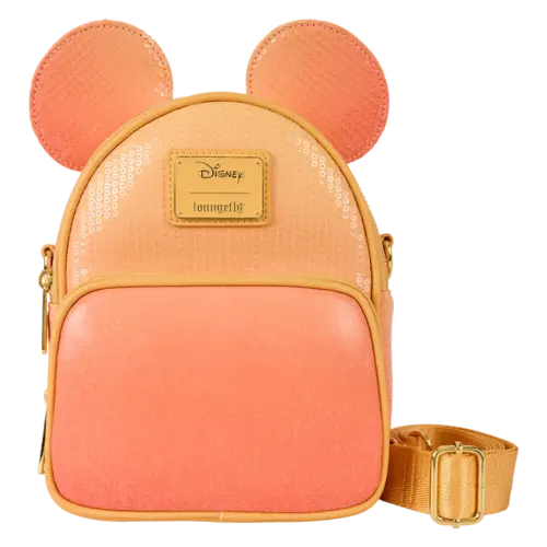 Loungefly Disney Mickey Mouse Glitter Convertible Crossbody Bag loungefly