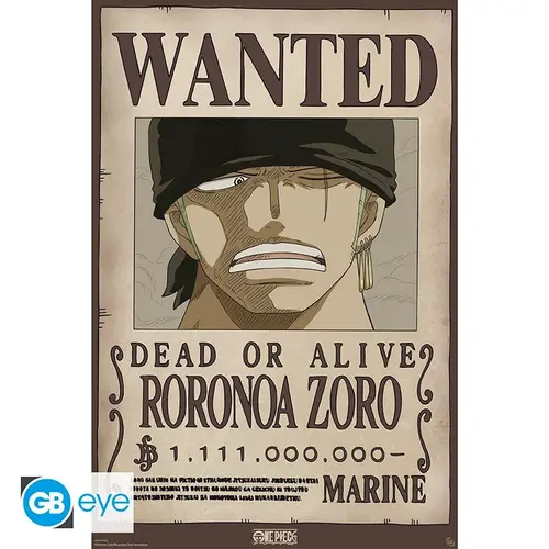 GB Eye One Piece Max Poster 91.5x61cm Wanted Zoro Wano
