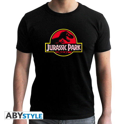 Abystyle Jurassic Park T-Shirt Logo Man Black New Fit Size XL
