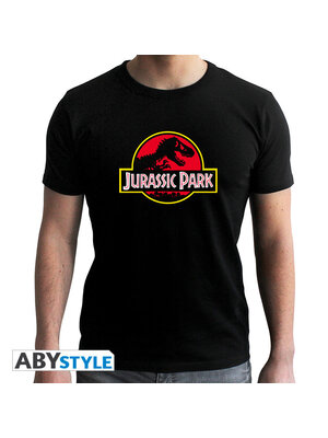 Abystyle Jurassic Park T-Shirt Logo Man Black New Fit Size XS