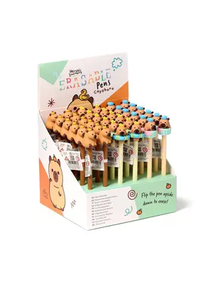 Puckator Capybara Head Topper Erasable Gel Pen Display Assortiment