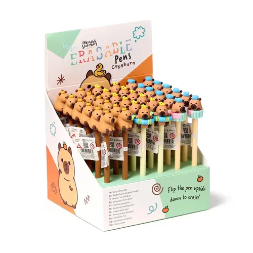 Puckator Capybara Head Topper Erasable Gel Pen Display Assortiment
