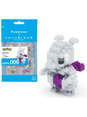 Bandai Red Pokemon Mewtwo Nanoblock 10cm