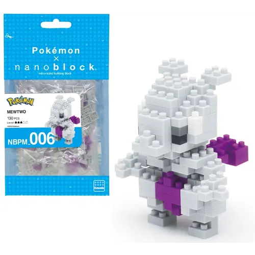Bandai Red Pokemon Mewtwo Nanoblock 10cm