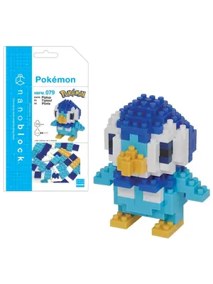 Bandai Red Pokemon Piplup Nanoblock 10cm