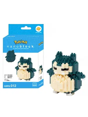 Bandai Red Pokemon Snorlax Nanoblock 10cm