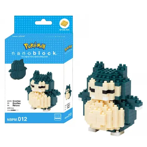 Bandai Red Pokemon Snorlax Nanoblock 10cm