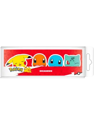 The Pokemon Company Pokemon Starter Set of 4 Erasers