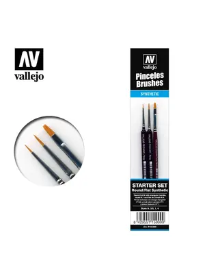 Vallejo Set of 3 Synthetic Brushes Gundam Tools