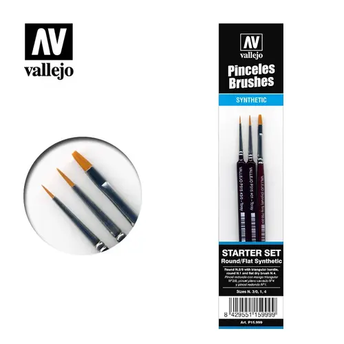 Vallejo Set of 3 Synthetic Brushes Gundam Tools