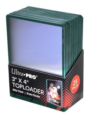 Ultra Pro Ultra Pro 3x4inch Toploader Green Border 25ct