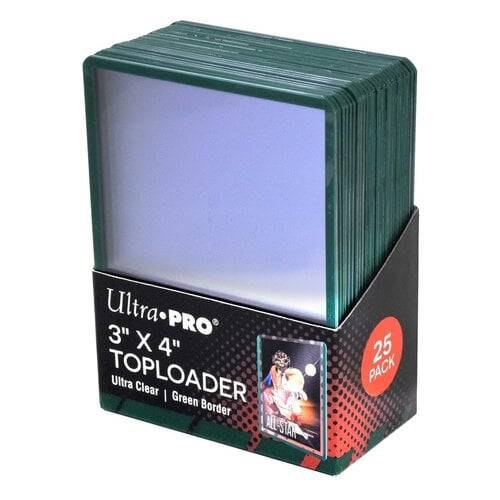 Ultra Pro Ultra Pro 3x4inch Toploader Green Border 25ct