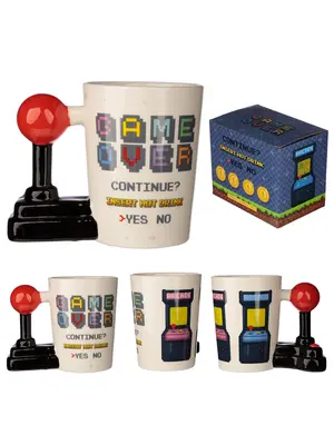 Puckator Game Over Joystick & Arcade Mug with 3D Handle 400ml
