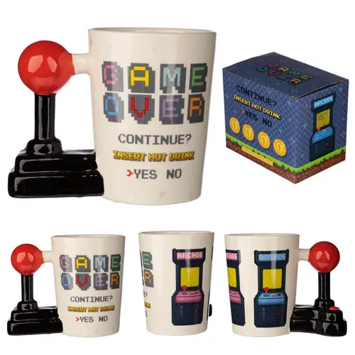 Puckator Game Over Joystick & Arcade Mug with 3D Handle 400ml