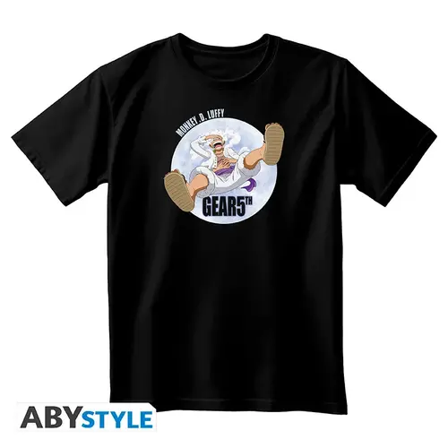 Abystyle One Piece Tshirt Unisex Black Gear 5th XS