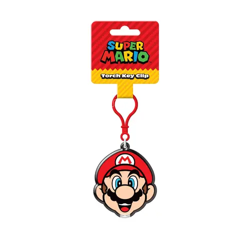 Pyramid Super Mario Torch Light Key Clip Keychain