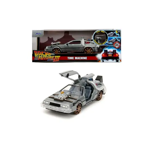 Jada Toys Back To The Future III Delorean Time Machine 1:24 Die Cast Car