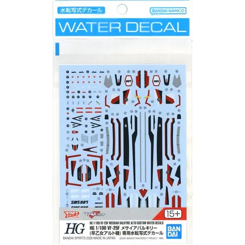 Bandai Macross HG 1/100 VF-25F Messiah Valkyrie Water Decals Model Kit