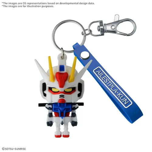 Bandai Gundam Aile STPLA-KUN 3D Rubber Mascot Keychain