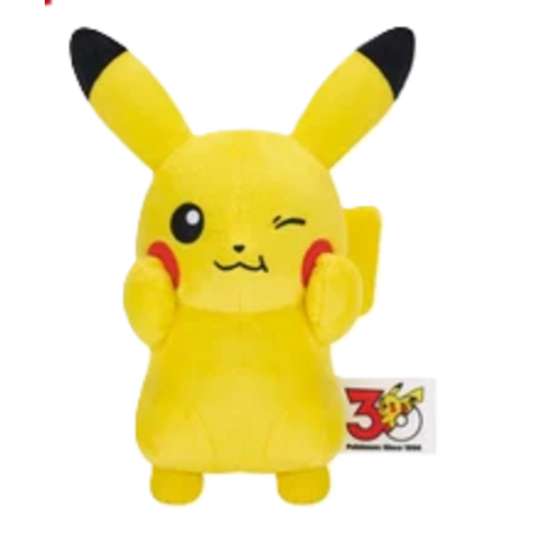 Bandai Pokemon Face Plush Pikachu 30th Winking 17cm