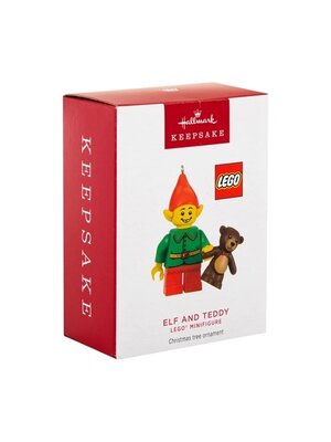 Hallmark Hallmark kerstornament Lego minifig Elf met teddybeer