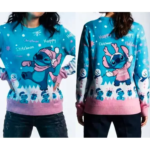Cotton Division Disney Lilo & Stitch Christmas Sweater Size XL