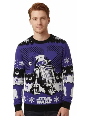 Cotton Division Star Wars R2-D2 Men Christmas Sweater (M)