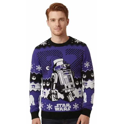 Cotton Division Star Wars R2-D2 Men Christmas Sweater (M)